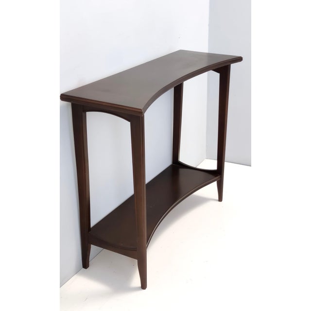 Vintage Italian Ebonized Beech Console Table with Lower Shelf, 1980s For Sale - Image 4 of 9