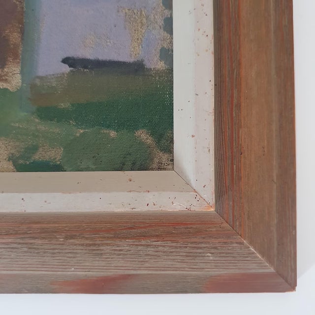 Signed Swedish Mid-Century Modernist Landscape Oil Painting For Sale - Image 11 of 16
