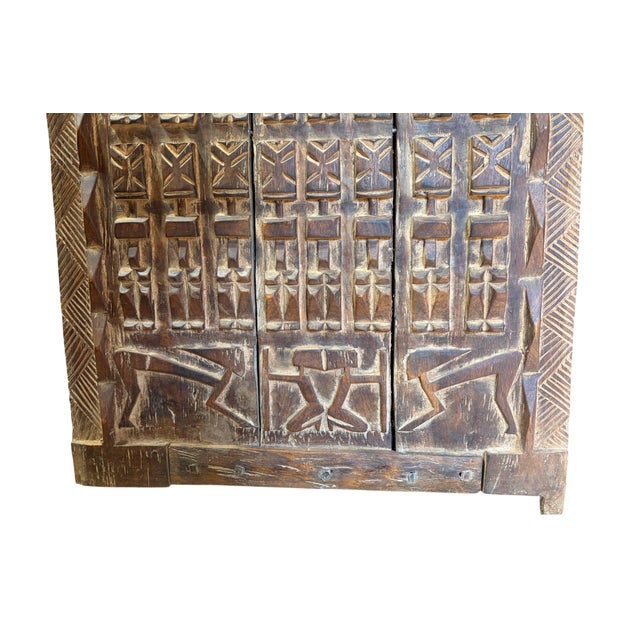1980s Vintage Dogon Granary Door With Nommo Ancestors Mali African 47.75" H For Sale - Image 5 of 10