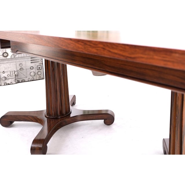 Two Part Rosewood Two Pedestals Dining Table Game Table Mint For Sale - Image 6 of 17