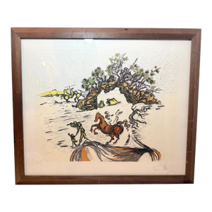 1984 Vintage Original Salvador Dali "Horses on Shore" LMT Ed Surrealism Print Art
