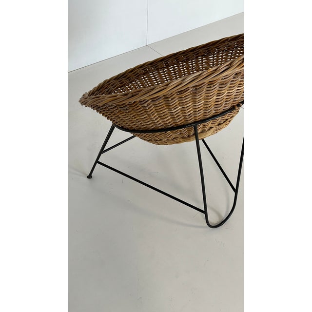 Black Cone Wicker Chair, 1960s For Sale - Image 8 of 11