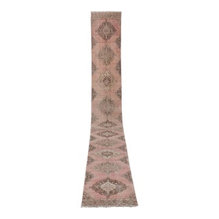 1960s Distressed Extra Long Turkish Runner Rug - Stair Rug 2'6'' X 24'4'' For Sale