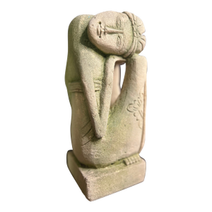 Vintage Balinese Style Carved Stone Garden Figure