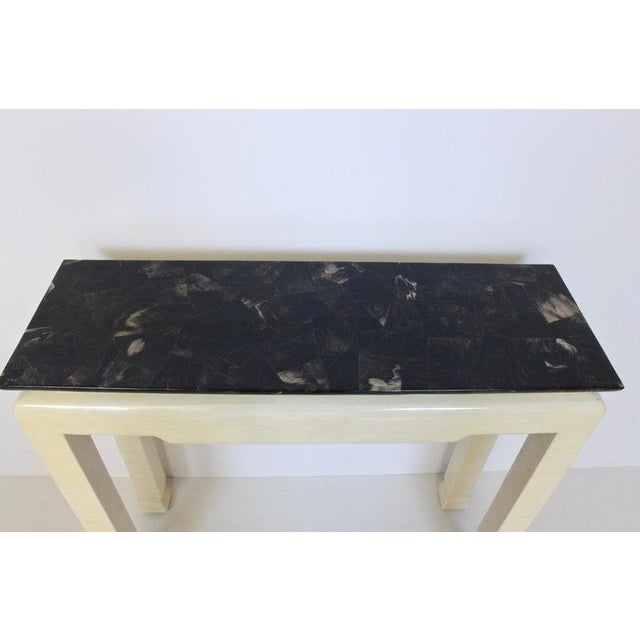 Bone Karl Springer Style Asian Motif Horn & Bone Console Table, 1980's For Sale - Image 7 of 13
