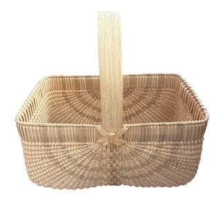 Gertie Youngblood ( 1915-2012) Signed Applachian White Oak Gathering Basket For Sale