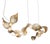 Dune 8 Curve Chandelier with Shades in Gold Metallic Tone by Daniel Becker for Moss Objects For Sale