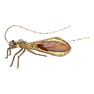 Mid-Century Insect-Form Lamp with Agate Body by Jacques Duval-Brasseur For Sale