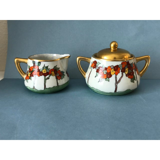 Vintage 1930s Arts & Crafts Hand-Painted Signed "Alpha Walker-Witt" Sugar Creamer Set- 2 Pieces For Sale - Image 10 of 10