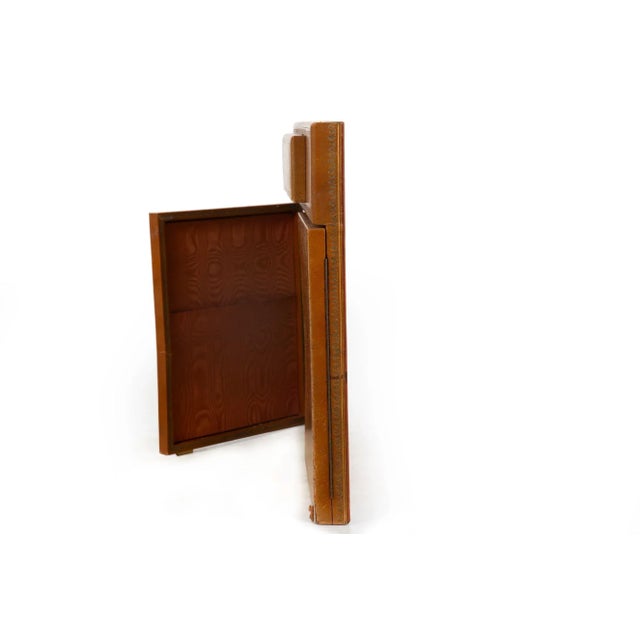 Animal Skin English Victorian Antique Leather Writing Box Letter Desk For Sale - Image 7 of 18