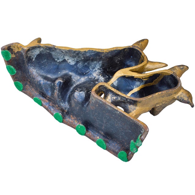 Metal Mid 20th Century Handmade Americana Brass Terriers-on-Display Figurine Accent For Sale - Image 7 of 7