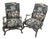 Vintage Pair of Aubusson Needle Point French Style Arm Chairs in Painted Walnut Frames For Sale