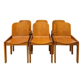 Vintage Bentwood Chairs attributed to Afra and Tobia Scarpa for Molteni, 1970s, Set of 6 For Sale