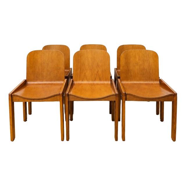 Vintage Bentwood Chairs attributed to Afra and Tobia Scarpa for Molteni, 1970s, Set of 6 For Sale