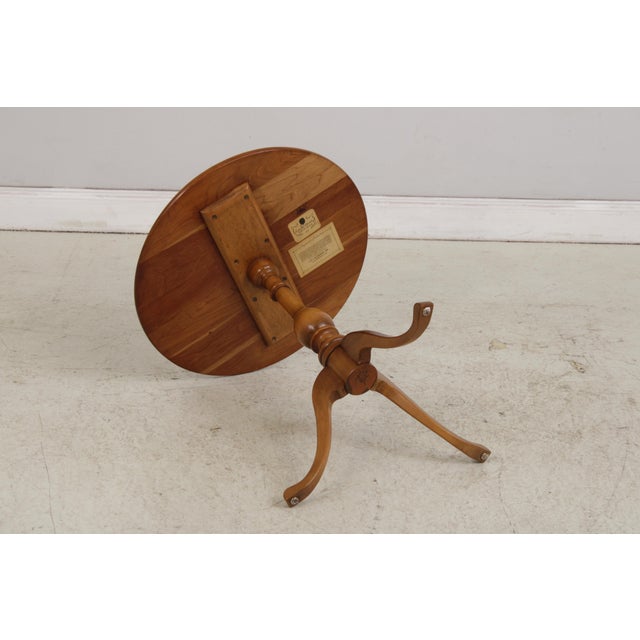 Stickley Round Cherry Pedestal Occasional Lamp Table For Sale - Image 12 of 13