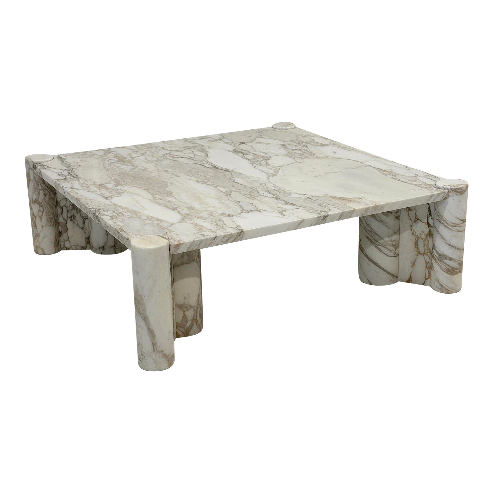 Gae Aulenti Jumbo Coffee Table, Arabescato Marble, Knoll, 1960's