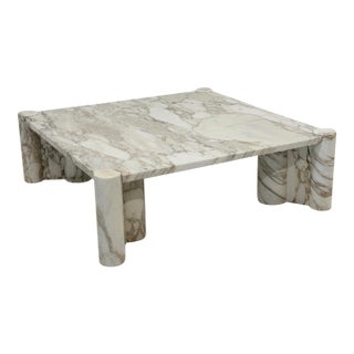 Gae Aulenti Jumbo Coffee Table, Arabescato Marble, Knoll, 1960's For Sale