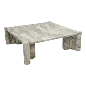 Gae Aulenti Jumbo Coffee Table, Arabescato Marble, Knoll, 1960's