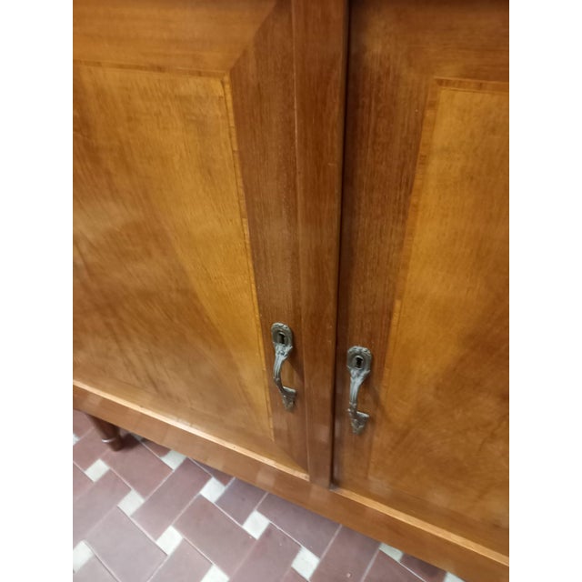 Double-Body Sideboard with Mirror and Red Marble Top, 1940s For Sale - Image 10 of 10