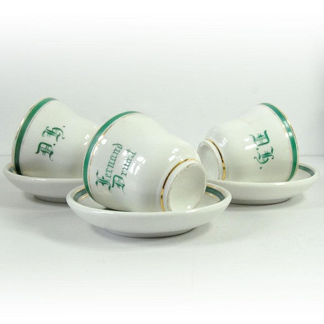 Ceramic Large Belgian Porcelain Cups and Saucers, 1890s, Set of 6 For Sale - Image 7 of 10
