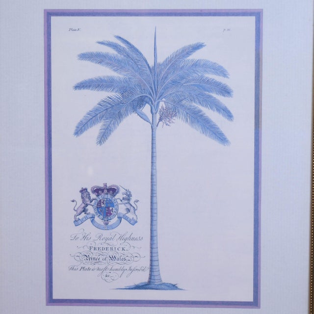 Mid-Century Modern Set of 4 Vintage Gold Frame Palm Art For Sale - Image 3 of 6