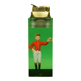 "21" Club Lucite Embedded Jockey Evans Lighter For Sale