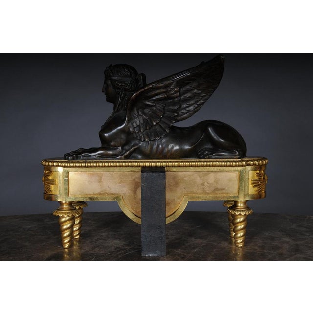 19th Century Empire Brass Sphinx Chimneys, 1860s, Set of 2 For Sale - Image 10 of 18