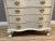 Metal Painted Oyster Off White Vintage Secretary Drop Down 4 Drawers Chest Claw Feet Short Style For Sale - Image 7 of 12