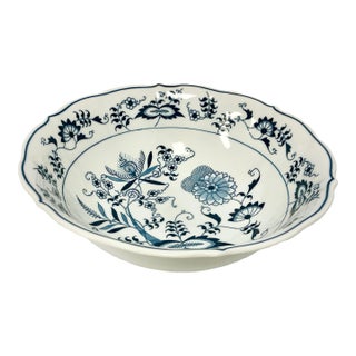 1970s Vintage Japanese Chinoiserie Meissen Blue Danube Salad Serving Bowl For Sale