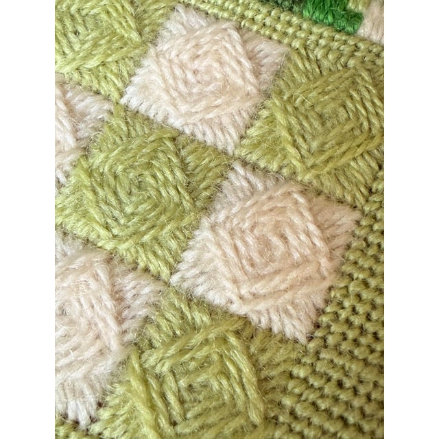 Vintage 1976 Needlepoint Sampler in Shades of Green With Original Gold Frame, Artist Signed For Sale In San Antonio - Image 6 of 12