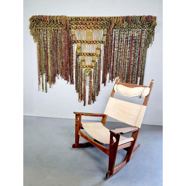 Vintage Rope Handmade Macrame Wall Tapestry, 1970s For Sale - Image 3 of 6