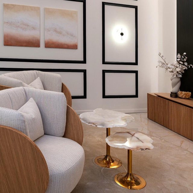 White Onyx Nesting Tables by Forzini, Set of 2, in New conditions. Designed from 2000