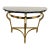 Maison Jansen Style Brass and Black Marble Demilune Console Table For Sale