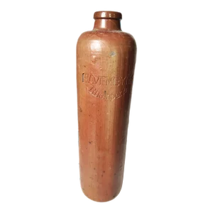 Antique Earthenware Salt Glaze German Wine Bottle Havemeyer Rheinperle, Primitive Clay Pottery Bottle