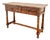 Spanish Walnut Console Table with Geometric Carved Drawers, 1920s For Sale