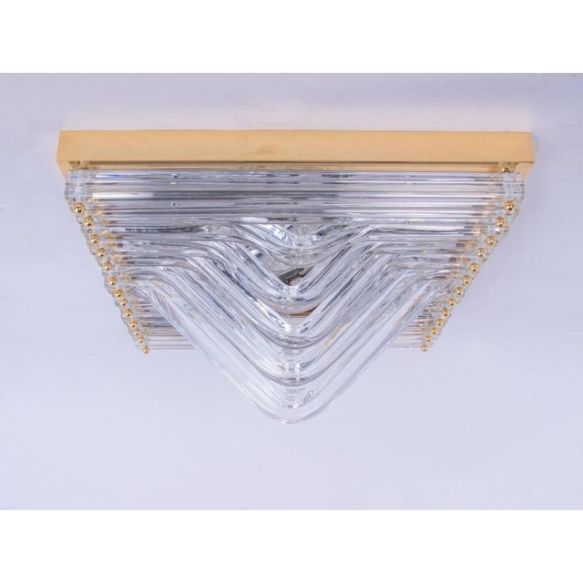 Gold Quadriedri Curvati Murano Glass Flush Mount in the style of Venini, Italy, 1970s For Sale - Image 8 of 14