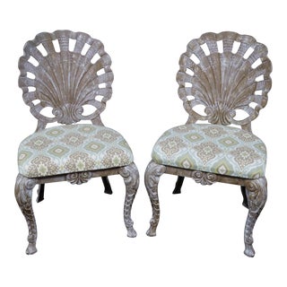 Aluminum Shell-Back Chairs/Pair For Sale