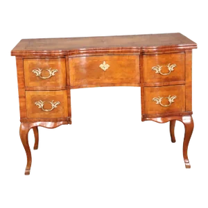 Inlaid Continental Louis XV Style Walnut Writing Desk circa 1920s