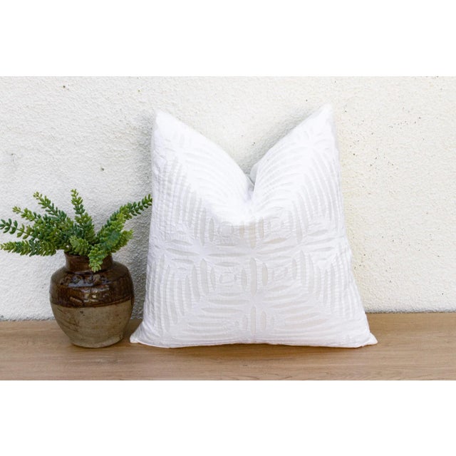 Textile Nomad's White Applique Pillow Cover For Sale - Image 7 of 7