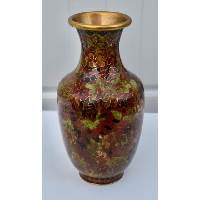 1970s Vtg. Vintage Chinese Cloisonne Enamel Vase For Sale - Image 5 of 13