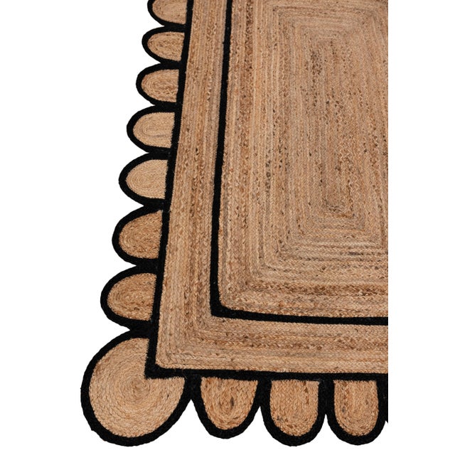 Size-5'x7' Hand Made Natural Jute Fiber Scallop Rug. Available in Multiple Colors. See additional colors and styles in my...
