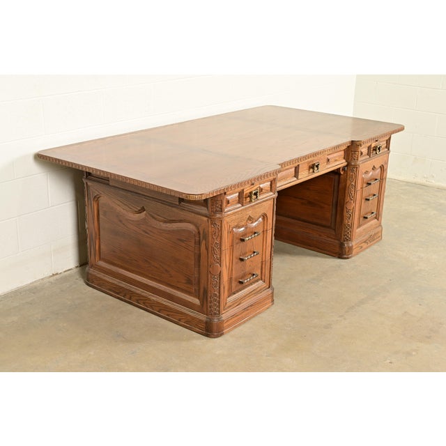 Romweber Romweber Viking Oak Executive Desk, Circa 1960s For Sale - Image 4 of 12