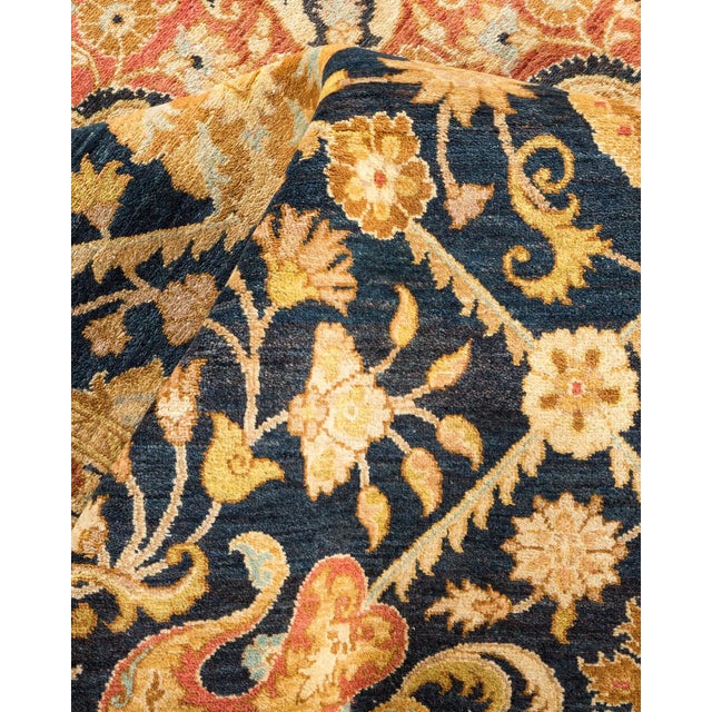Textile Vintage Moroccan Hand Knotted Wool Area Rug, Navy Blue - 6'2" X 9'0" For Sale - Image 7 of 9