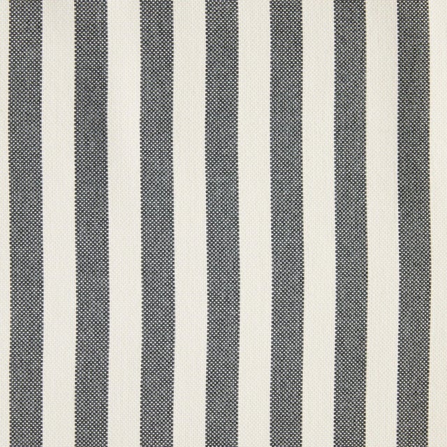 Schumacher x Caroline Z Hurley Even Stripe Fabric in Charcoal For Sale