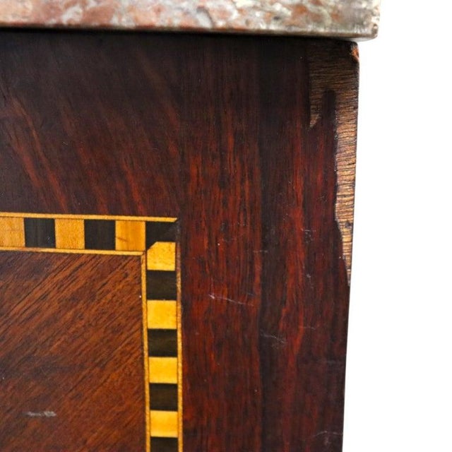 Louis XVI Style Mahogany, Rouge Marble & Ormolu Inlaid 5-Drawer Lingerie Chest For Sale - Image 13 of 15