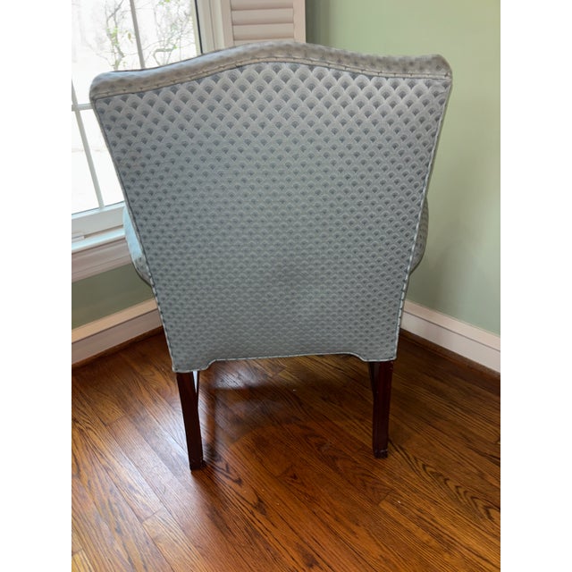 Late 20th Century Vintage Queen Anne Style Arm Chair With Scalloped Seat Front For Sale - Image 5 of 11