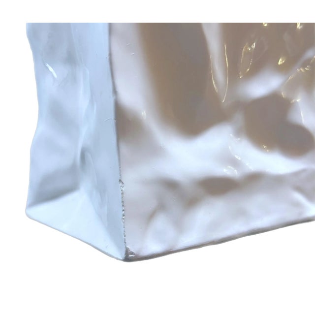 1980s Vintage 1980s Italian Style Ceramic Paper Bag With Lemons For Sale - Image 5 of 10