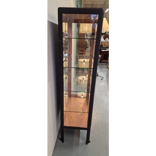Brown Vintage Display Cabinet with Metal Frame, 1960s For Sale - Image 8 of 9