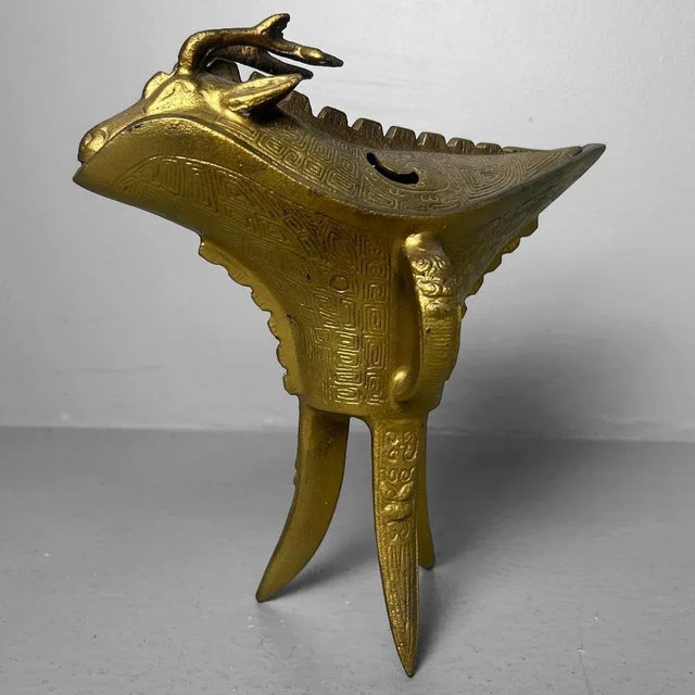 Jue Style Gilt Incense Burner, Japan, 1960s For Sale - Image 6 of 12