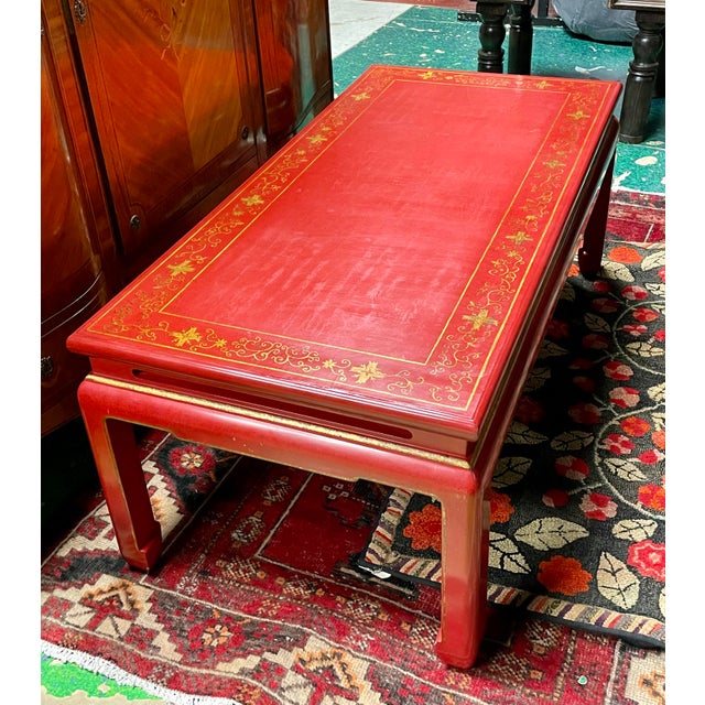 Chinese Ming Style Red Lacquered Coffee Table Chairish